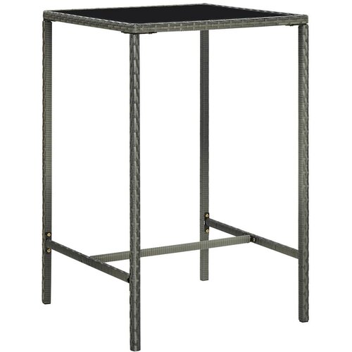  5-dijelni vrtni barski set od poliratana s jastucima sivi Siva 70 x 70 x 110 cm Slike