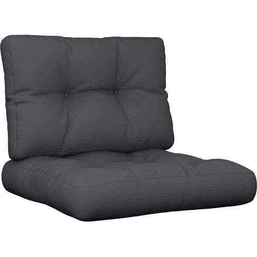  Jastuci za palete 2 kom crni od tkanine Crna 60 x 60 x 12 cm Slike