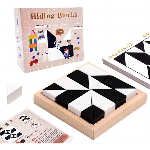 Dardanar Lesene kocke sestavljanke Geometrija Tangram Dražilke možganov Puzzle 3D Logika IQ Igra Izobraževalne igrače Darila 80 izzivov, primernih za vse staro, (21124860) Cene