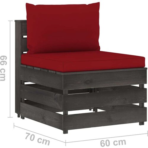  Modularna srednja sofa s jastucima od sivo impregniranog drva Slike