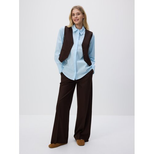 Reserved Prsluk od odijela od mje&scaron;avine viskoze - tamnosmeđe Cijene