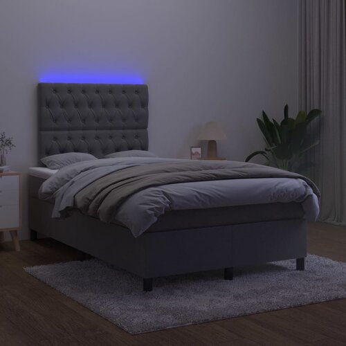  Krevet box spring s madracem LED tamnosivi 120 x 200 cm bar&amp;scaron;un Slike