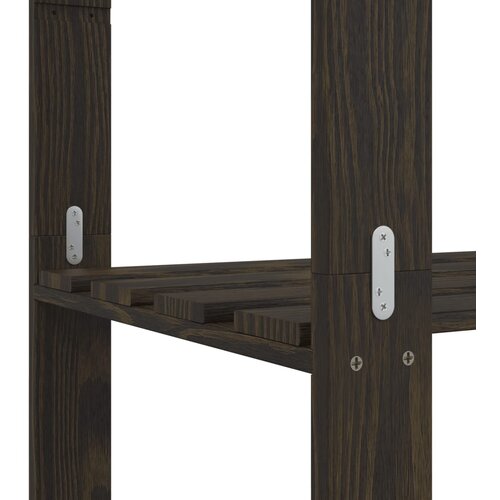  Stalak za pohranu 5 razina crni 170x38x170 cm masivna borovina Slike