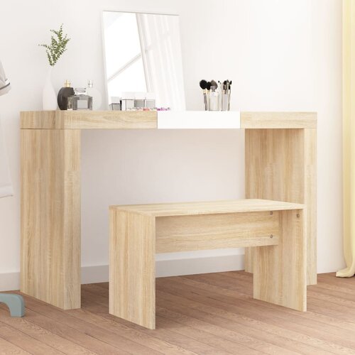 The Living Store Garderobni stolček sonoma hrast 70x35x45 cm konstruiran les - Garderobni Stolček, (21482329) Slike