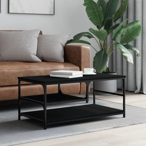 The Living Store Klubska mizica črna 90x49x40 inženirski les - Klubska Mizica, (21573313) Cene
