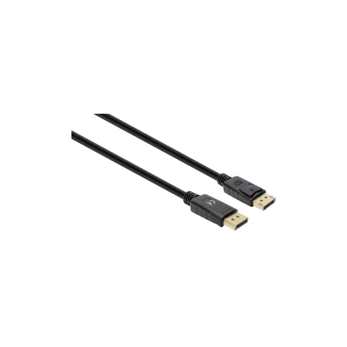 Manhattan DisplayPort priključni kabel DisplayPort utikač, DisplayPort utikač 2 m crna 355575 DisplayPort 1.4, trostruko zaštićen, PVC obloga, pozlaćeni kontakti DisplayPort kabel