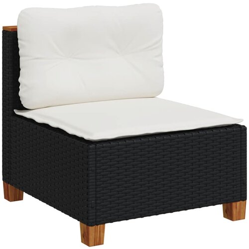  10-dijelni set vrtnih sofa s jastucima crni od poliratana Crna 63.5 x 63.5 x 62 cm Slike