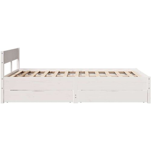 vidaXL Okvir kreveta bez madraca bijeli 140 x 190 cm masivna borovina Cijene