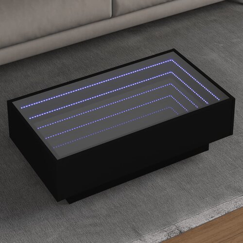 Furnova Klubska mizica LED črna 90x50x30 cm inženirski les, (21913753) Cene