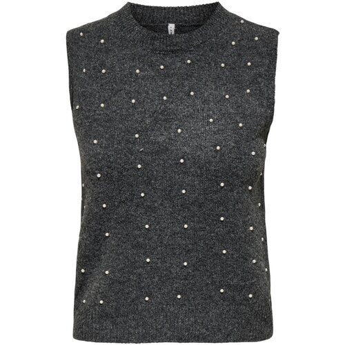 Only Topi &amp;amp; Bluze Onlrenata Life Sl O-Neck Pearl Vest Knt 15353076 Siva Slike