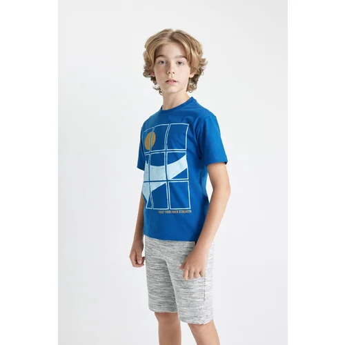 Defacto Boy's Crew Neck Printed Short Sleeve T-Shirt