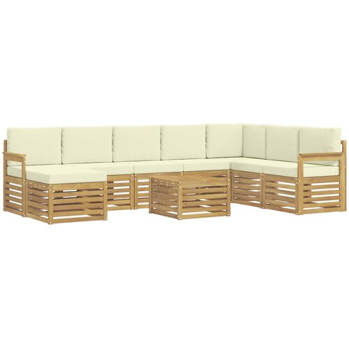  Set vanjskih sofa 9 kom. Bijela i krem Poliester Slike