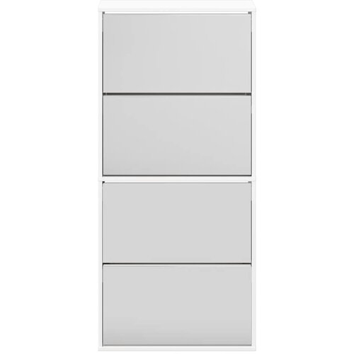  za cipele s ogledalom i 4 razina bijeli 63x17x134 cm Slike