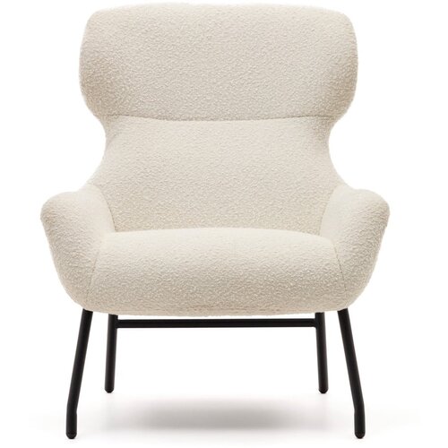 Kave Home Krem fotelja od boucl&amp;eacute; tkanine Belina &amp;ndash; Slike