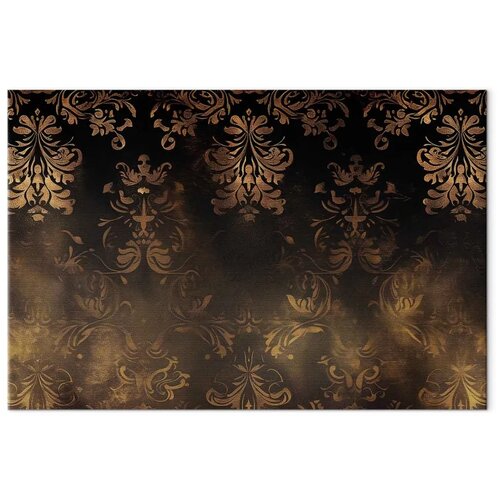  Slika - Baroque Ornaments in Patinated Gold and Browns: Retro Motif 120x80 Standard Slike