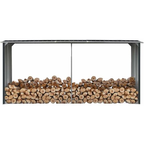  Vrtna ostava za drva od pocinčanog čelika 330x92x153 cm antracit Slike