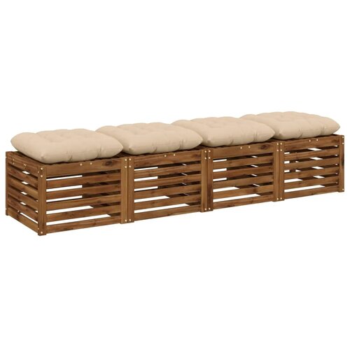  Jastučići za sjedenje VIANEN 4 kom. 100% poliester Krem - Krem 60 x 60 x 12 cm Slike