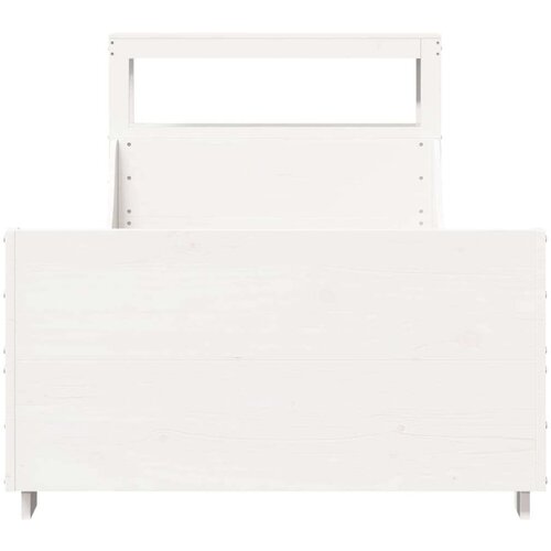 vidaXL Posteljni okvir z vzglavjem bel 75x190 cm trdna borovina, (21304162) Cene