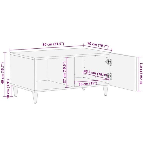 VidaXL Stol za kavu svijetlo sivi 80x50x40 cm Puno drvo Mango Slike