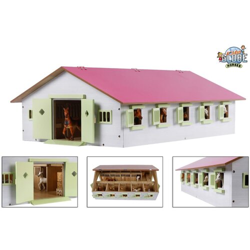Kids Globe Konjski hlev z 9 ogradami 1:32 roza barve 610188 Slike