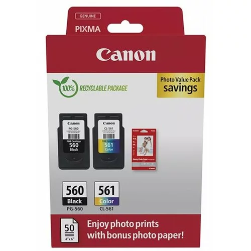 Canon kartuša, 2 paketa PG-560/CL-561 , 3713C008, črna + barvna
