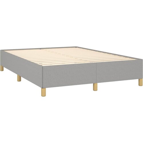  Krevet s oprugama i madracem svjetlosivi 140x190 cm od tkanine Slike
