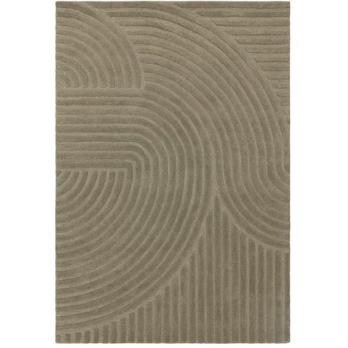 Asiatic Carpets Kaki zelena volnena preproga 120x170 cm Hague –
