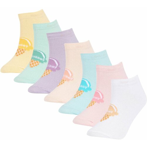 Defacto Girls' Cotton 7-Pack Short Socks Slike
