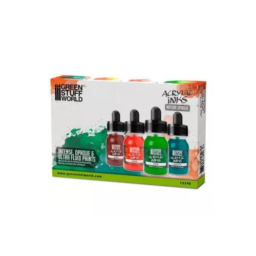 Green Stuff World acrylic inks set - opaque nature (x4) Slike
