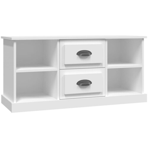 Maison Chic TV omarica - TV stojalo - Televizijska omarica bela 99,5x35,5x48 cm inženirski les, (21699984) Slike