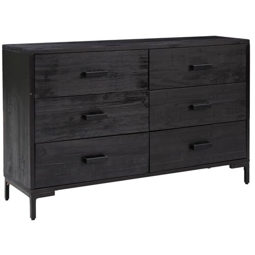 Maison Chic Komoda - Predalnik črna 110x35x70 cm trdna borovina, (21716437) Cene