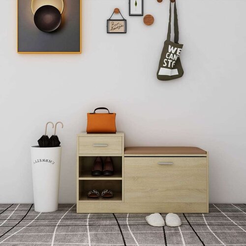 vidaXL Klupa za cipele boja hrasta sonome 94,5 x 31 x 57 cm od iverice Cijene
