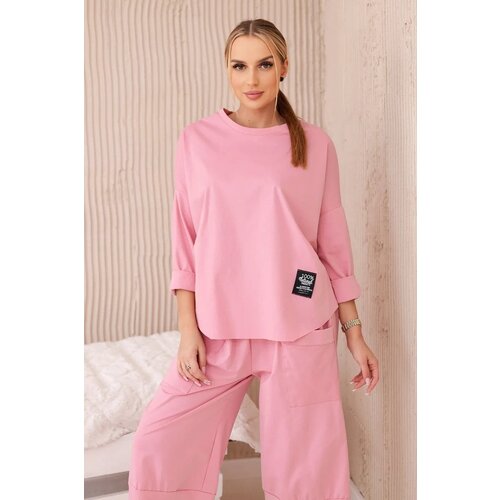 Kesi Women&amp;#039;s set sweatshirt + pants Punto - dark powder pink Slike
