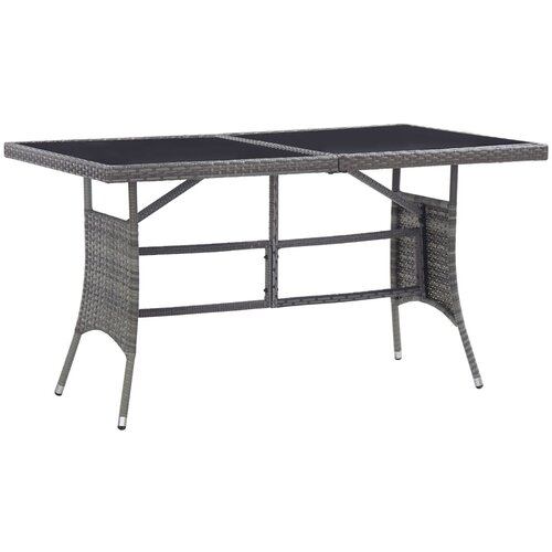  The Living Store Vrtna miza siva 140x80x74 cm poli ratan - Vrtna Miza, (21478556) Cene