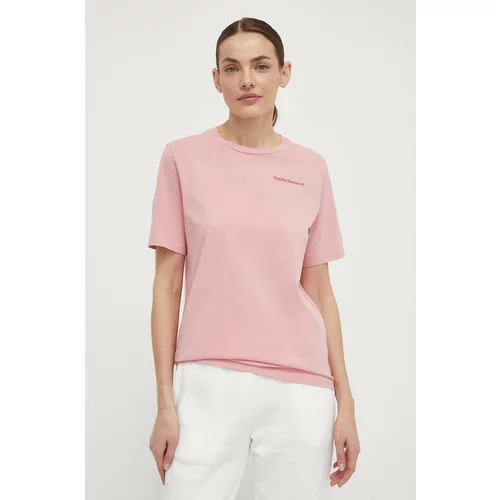 Peak Performance Pamučna majica za žene, boja: ružičasta