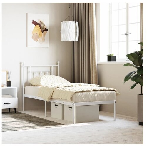 vidaXL okvir za krevet s uzglavljem bijeli 75x190 cm Cene