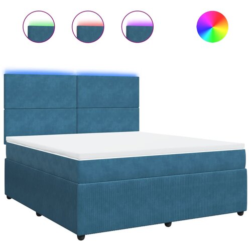 vidaXL Box spring postelja z vzmetnico modra 180x200 cm žamet, (21309661) Cene