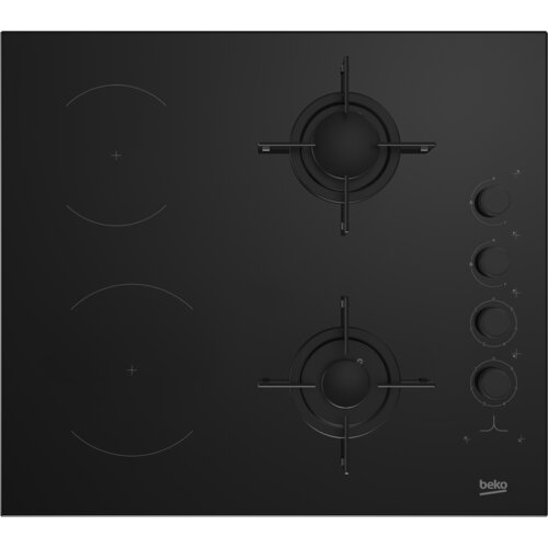 Beko HILM64120S Ugradbena ploča za kuhanje, 2 plinska plamenika, 2 električne zone grijanja Cijene