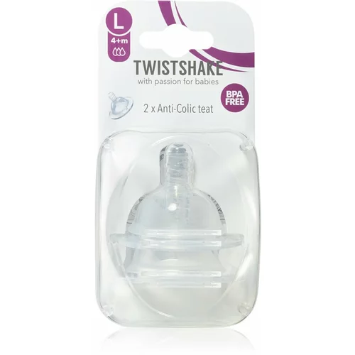 Twistshake Anti-Colic Teat cucelj za stekleničko Large 4m+ 2 kos