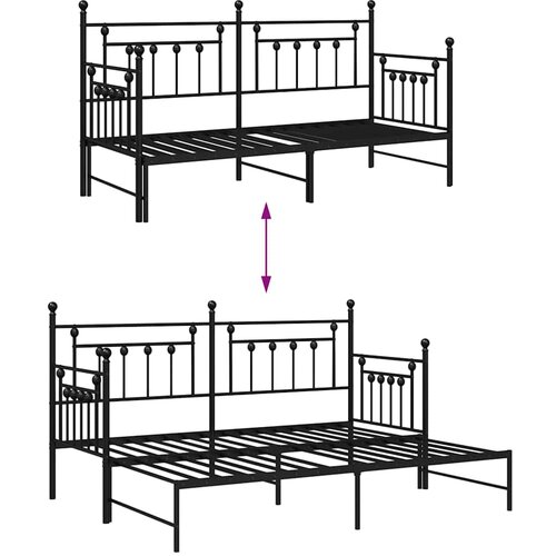  Krevet na kat Crna 80 x 200 cm Čelik Slike