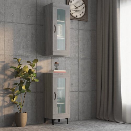 The Living Store Viseča stenska omarica siva sonoma 34,5x34x90 cm - Viseča Stenska Omarica, (21435893) Cene