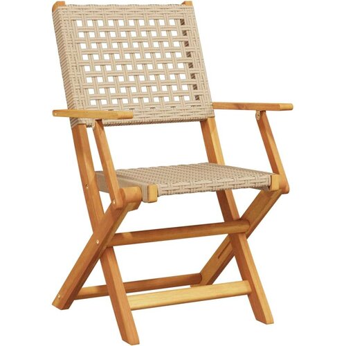 vidaXL 3-dijelni bistro set od poliratana i masivnog drva bež Cene