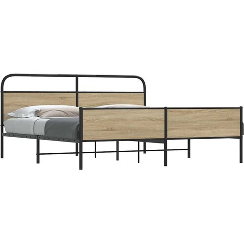  Metalni okvir kreveta bez madraca boja hrasta 183x213 cm Cijene