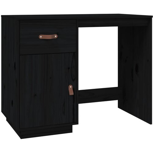Maison Chic Pisalna miza - pisarniška miza - Računalniška miza črna 95x50x75 cm trdna borovina, (21785623) Cene