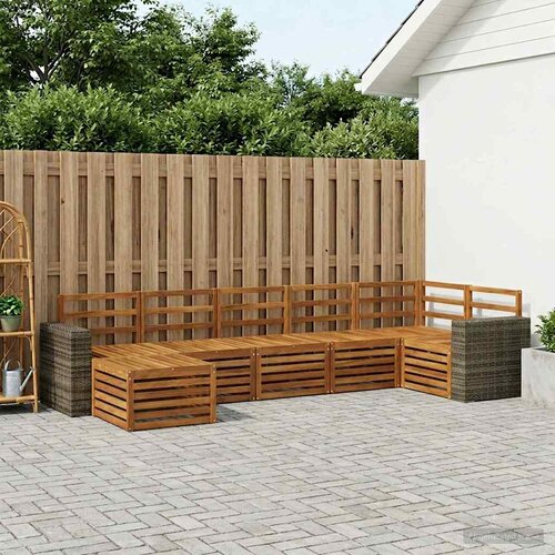  Set vanjskih sofa 7 kom. Prirodna 314 x 136,5 x 73 cm Cene