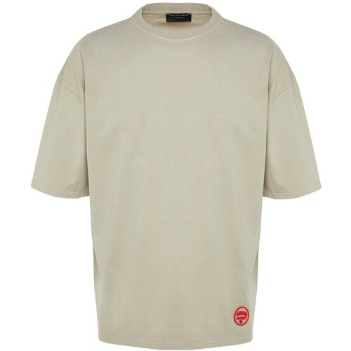 Trendyol T-Shirt - Beige - Oversize Cene