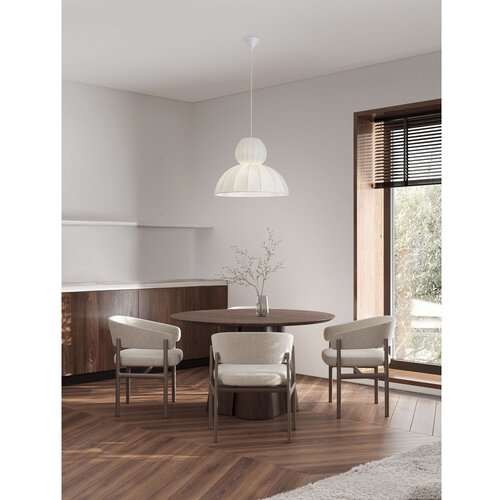 Nova Luce Mat bijela tekstilna viseća svjetiljka &amp;oslash; 50 cm Delina &amp;ndash; Slike