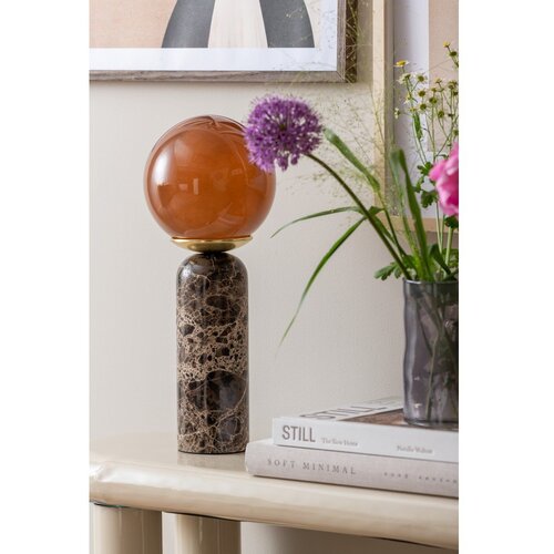 Leitmotiv Temno rjava marmorna namizna svetilka (vi&amp;scaron;ina 38 cm) Lazio Sphere &amp;ndash; Slike