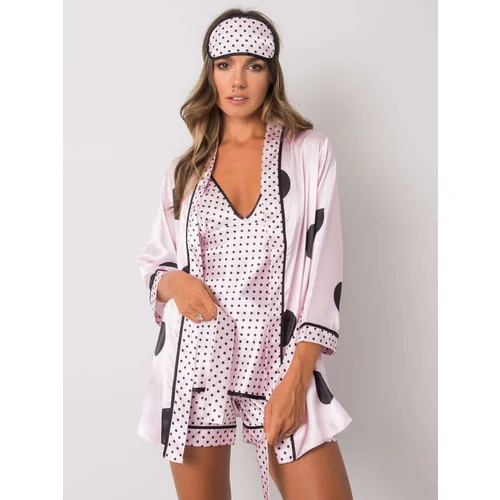 Fashion Hunters Light pink sleeping kit in polka dots