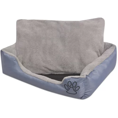  Krevet za pse s podstavljenim jastukom veličina S sivi